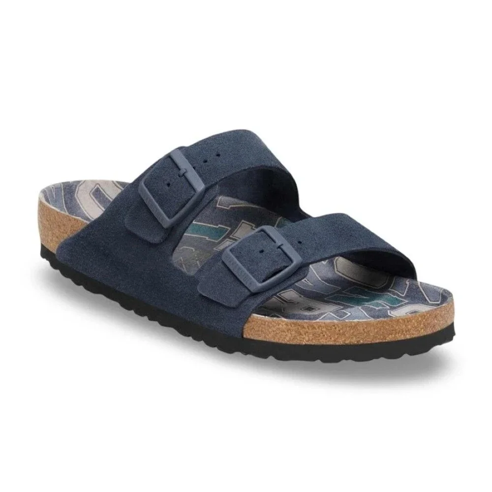 BIRKENSTOCK MEN'S ARIZONA BS VARSITY LEATHER SANDALS BLUE NEW US 9 EU 42 REG